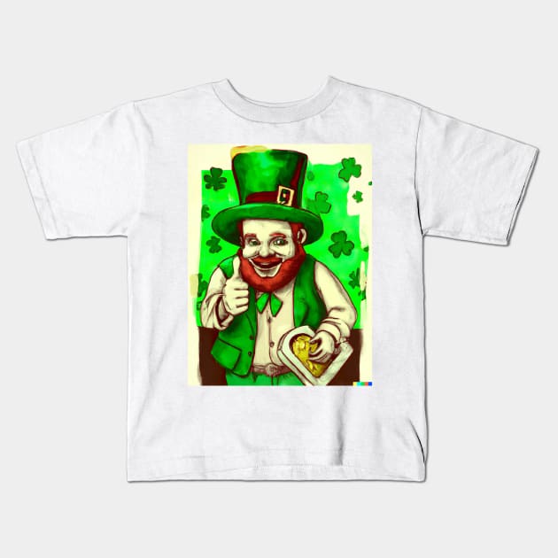 St Patrick Painting Kids T-Shirt by Eternal Experience